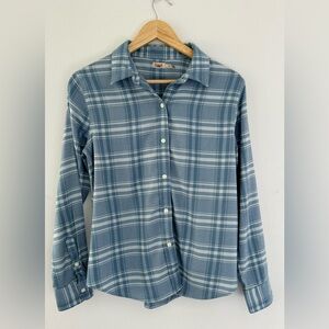 Faherty Classic Stretch Flannel Button up Cotton L/S Blue Plaid‎ Women’s Small S